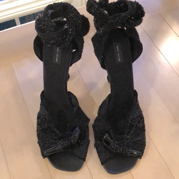 Marc Jacobs Shoes - NEW Marc Jacobs Lurex Sweater Knit Wrap Heels
